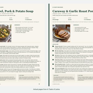 Two actual recipe pages from A Taste of Latvia.