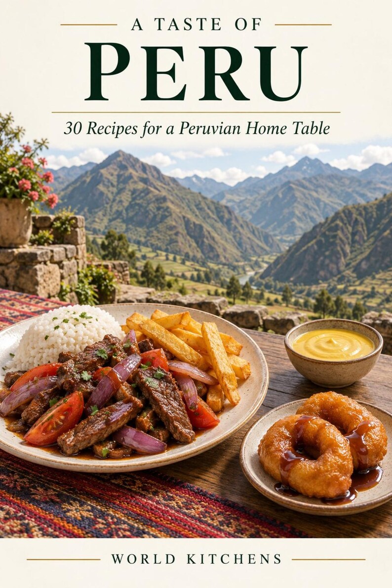 Actual cover of the A Taste of Peru PDF cookbook.