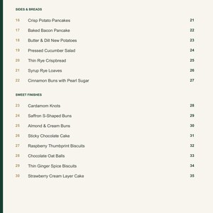 Actual PDF page 4 from A Taste of Sweden: Contents, page 2.