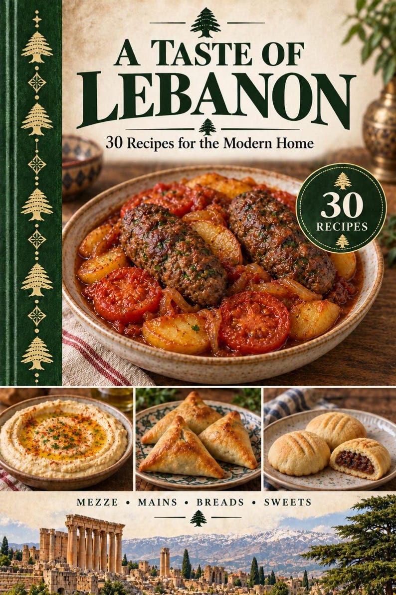 Actual cover of the A Taste of Lebanon PDF cookbook.