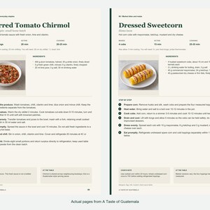 Two actual recipe pages from A Taste of Guatemala.