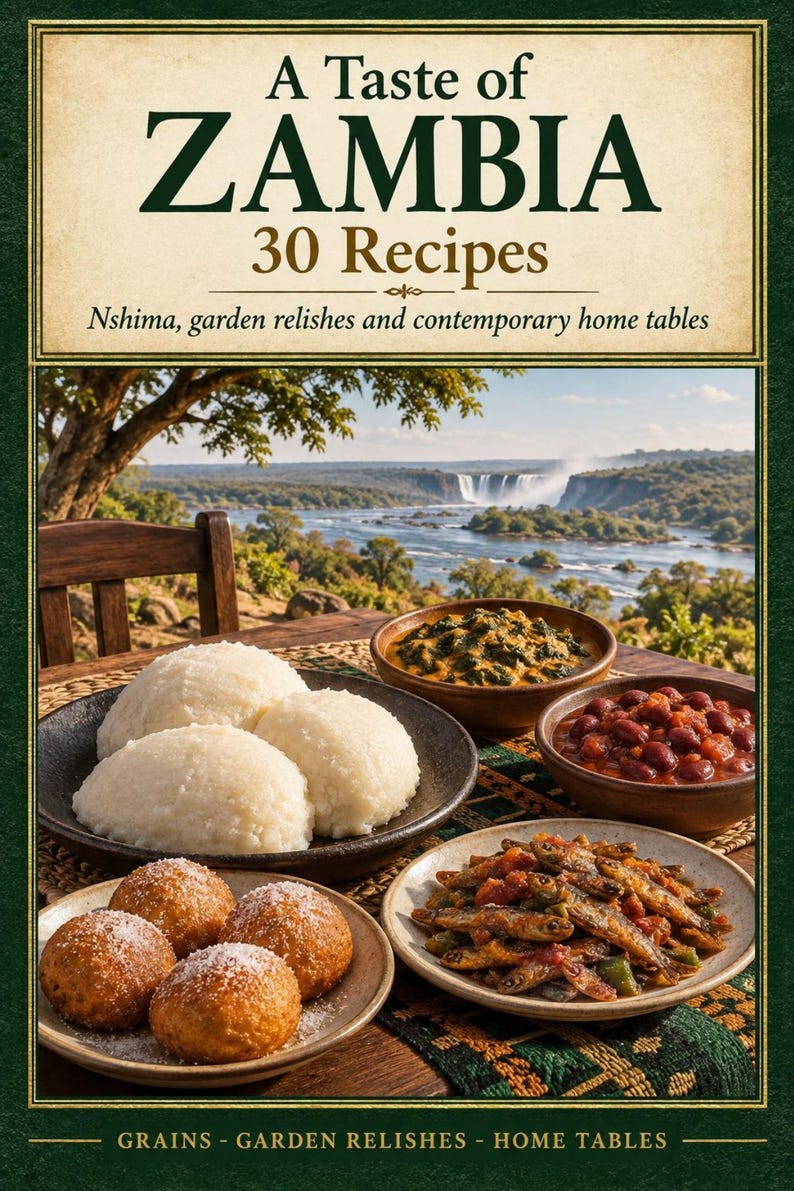 Actual cover of the A Taste of Zambia PDF cookbook.