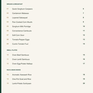 Actual PDF page 3 from A Taste of Somalia: Contents, page 1.
