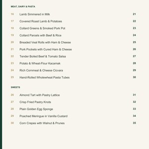Actual PDF page 4 from A Taste of Montenegro: Contents, page 2.