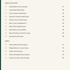 Actual PDF page 4 from A Taste of Bosnia and Herzegovina: Contents, page 2.