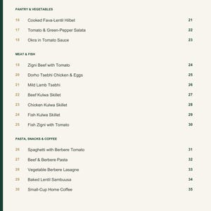 Actual PDF page 4 from A Taste of Eritrea: Contents, page 2.