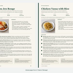 Two actual recipe pages from A Taste of Senegal.