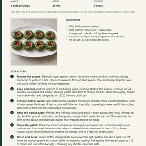 Actual PDF page 6 from A Taste of Georgia: Spinach Pkhali recipe page.