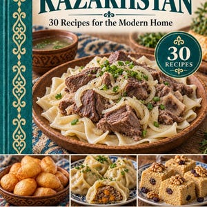 Actual cover of the A Taste of Kazakhstan PDF cookbook.