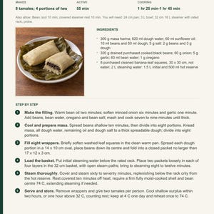 Actual PDF page 13 from A Taste of El Salvador: Tamales Pisques recipe page.