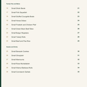 Actual PDF page 4 from A Taste of Syria: Contents, page 2.