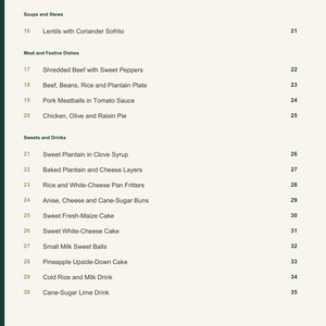 Actual PDF page 4 from A Taste of Venezuela: Contents, page 2.