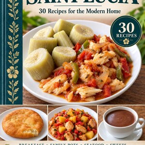 Actual cover of the A Taste of Saint Lucia PDF cookbook.