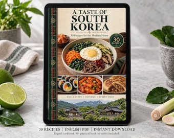 South Korea Cookbook PDF - 30 Recipes, English Digital Download