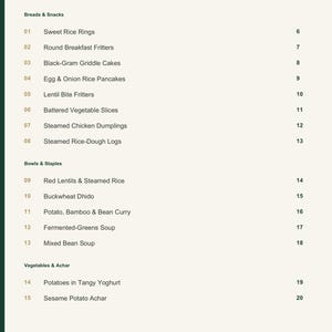 Actual PDF page 3 from A Taste of Nepal: Contents, page 1.