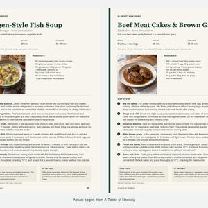 Two actual recipe pages from A Taste of Norway.