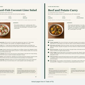 Two actual recipe pages from A Taste of Fiji.