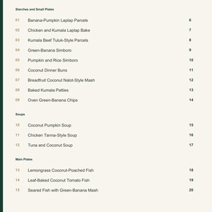 Actual PDF page 3 from A Taste of Vanuatu: Contents, page 1.