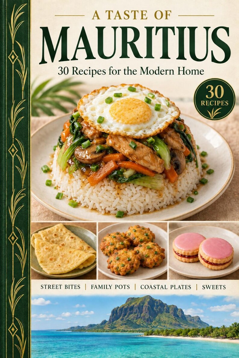 Actual cover of the A Taste of Mauritius PDF cookbook.