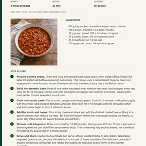 Actual PDF page 13 from A Taste of South Sudan: Cowpeas in Tomato Gravy recipe page.