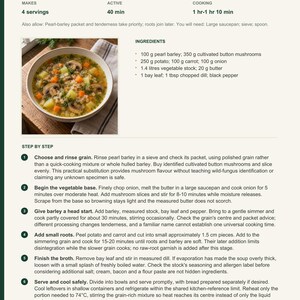 Actual PDF page 6 from A Taste of Belarus: Mushroom, Barley & Potato Soup recipe page.