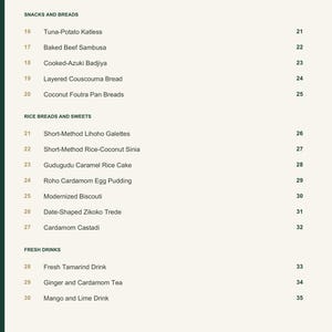Actual PDF page 4 from A Taste of Comoros: Contents, page 2.