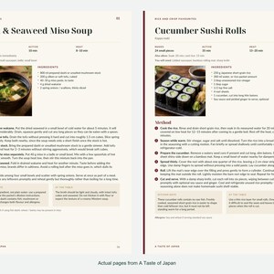 Two actual recipe pages from A Taste of Japan.