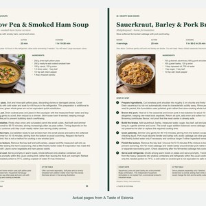 Two actual recipe pages from A Taste of Estonia.