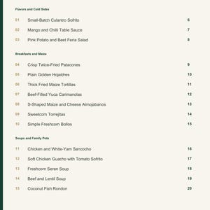 Actual PDF page 3 from A Taste of Panama: Contents, page 1.