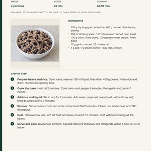 Actual PDF page 13 from A Taste of Cuba: Black Beans Cooked with Rice recipe page.