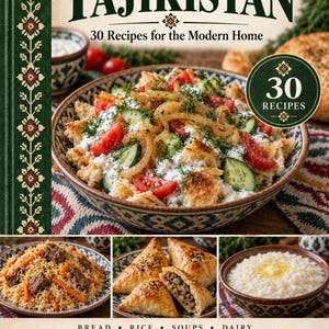 Actual cover of the A Taste of Tajikistan PDF cookbook.