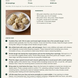 Actual PDF page 6 from A Taste of Mongolia: Lamb Steamed Dumplings recipe page.