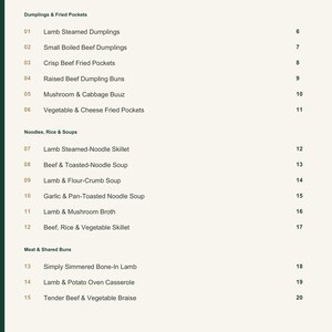 Actual PDF page 3 from A Taste of Mongolia: Contents, page 1.