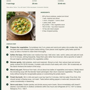 Actual PDF page 6 from A Taste of Germany: Potato & Leek Soup recipe page.