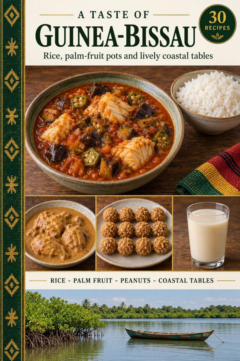 Actual cover of the A Taste of Guinea-Bissau PDF cookbook.