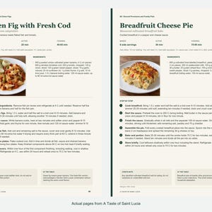 Two actual recipe pages from A Taste of Saint Lucia.
