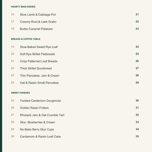 Actual PDF page 4 from A Taste of Iceland: Contents, page 2.