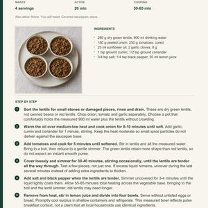 Actual PDF page 13 from A Taste of Djibouti: Green-Lentil Breakfast Bowl recipe page.