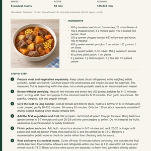 Actual PDF page 13 from A Taste of Argentina: Beef-Pumpkin Carbonada recipe page.