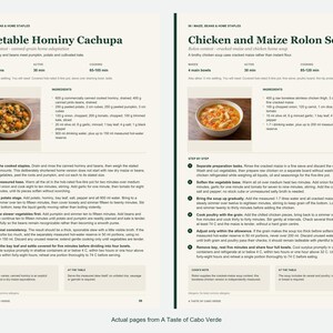 Two actual recipe pages from A Taste of Cabo Verde.