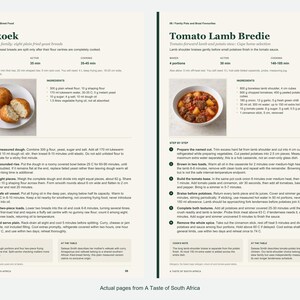 Two actual recipe pages from A Taste of South Africa.