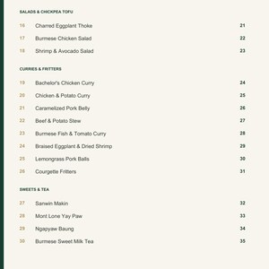 Actual PDF page 4 from A Taste of Myanmar: Contents, page 2.