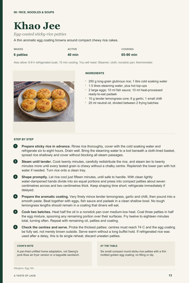 Actual PDF page 13 from A Taste of Laos: Khao Jee recipe page.