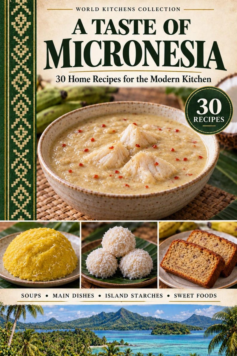 Actual cover of the A Taste of Micronesia PDF cookbook.