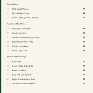 Actual PDF page 4 from A Taste of Singapore: Contents, page 2.