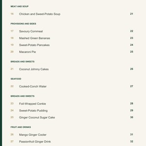 Actual PDF page 4 from A Taste of Saint Kitts and Nevis: Contents, page 2.