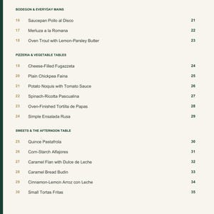 Actual PDF page 4 from A Taste of Argentina: Contents, page 2.