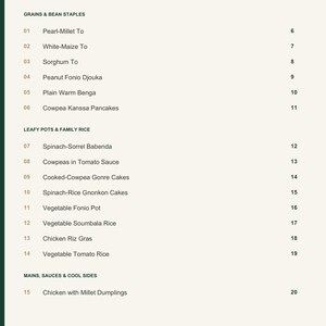 Actual PDF page 3 from A Taste of Burkina Faso: Contents, page 1.