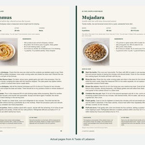 Two actual recipe pages from A Taste of Lebanon.