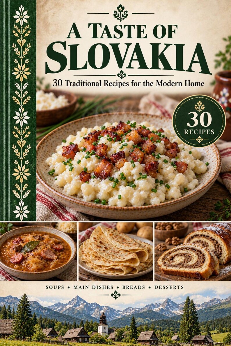 Actual cover of the A Taste of Slovakia PDF cookbook.